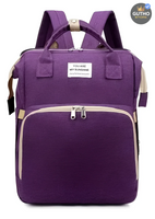 Pañalera Cambiador para Bebé con USB MORADO Bebé